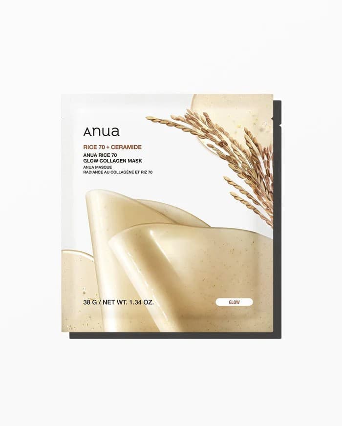 ANUA Rice 70 Glow Collagen Mask 38g