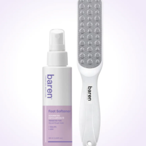 BAREN Callus Remover Kit for Feet: Foot File 1pc and Peeling Foot Spray 100ml